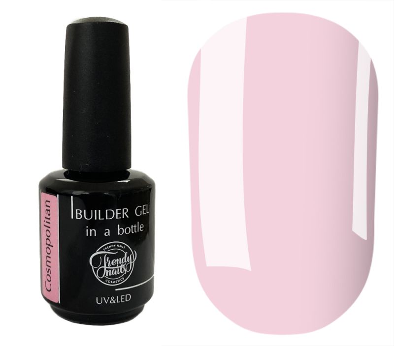 Trendy nails Builder Gel in a bottle Cosmopolitan (пудровый розовый, полупрозрачный), 15 мл