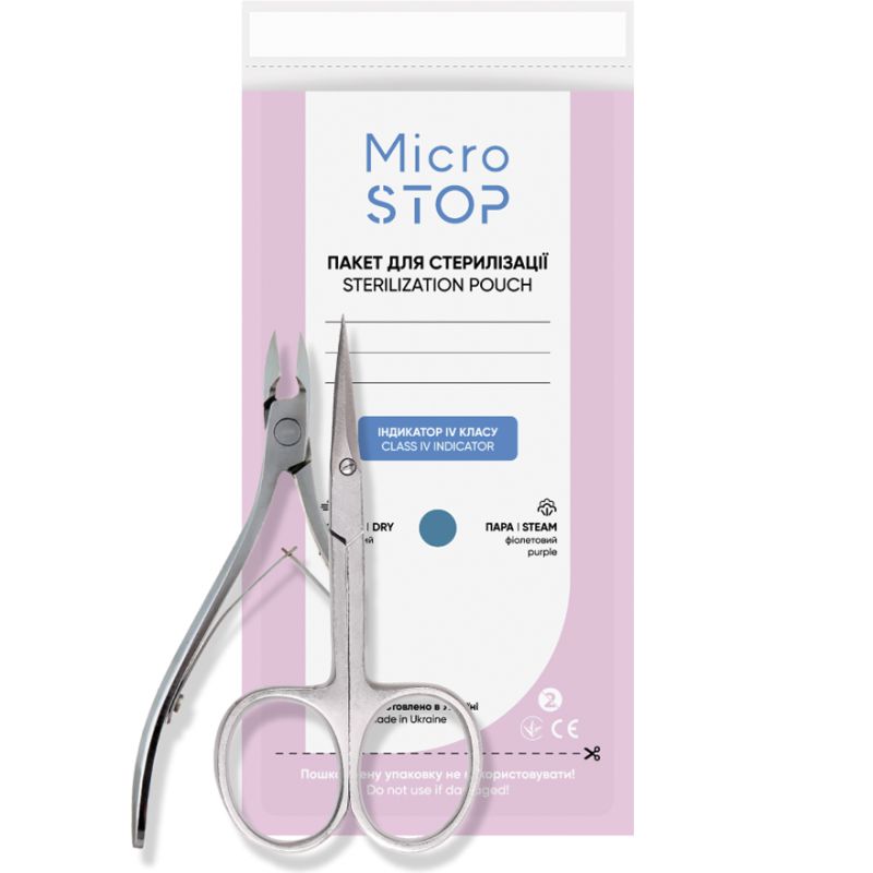 MicroSTOP Kraft bags for air sterilization (paper, white) 100x200 mm (class 4), 10 pcs