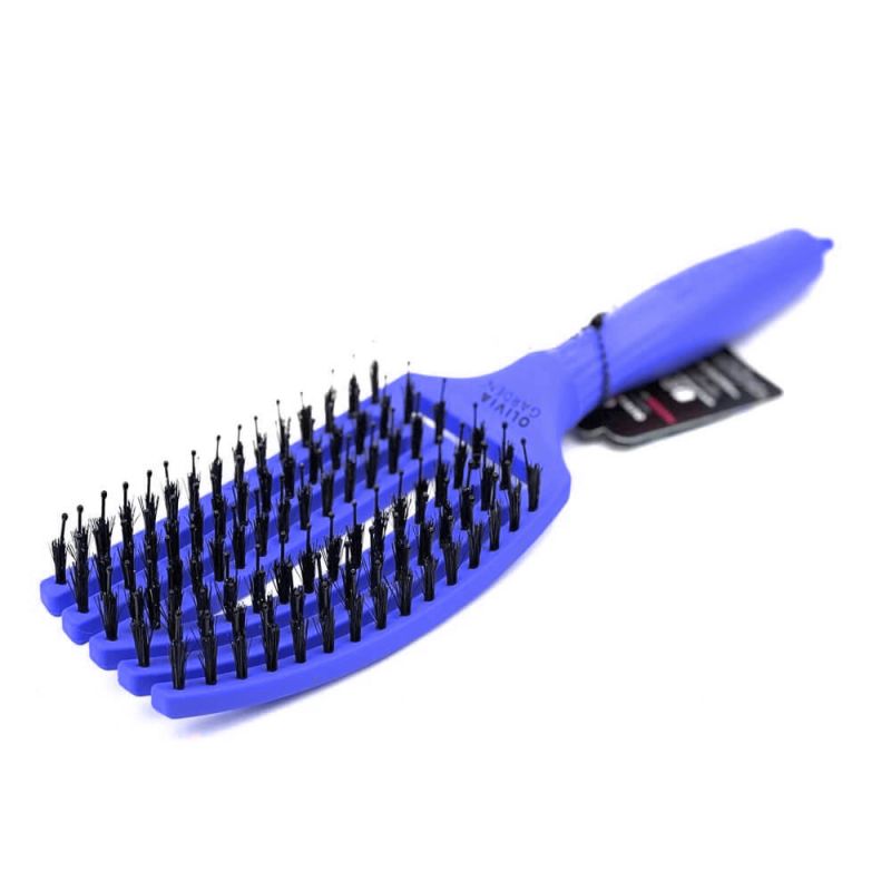 Olivia Garden Щетка массажная с натуральной щетиной Finger Brush Combo Medium Tropical Blue