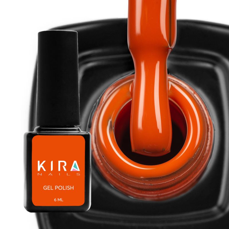 Kira Nails gel varnish No. 145 (orange-red, enamel), 6 ml
