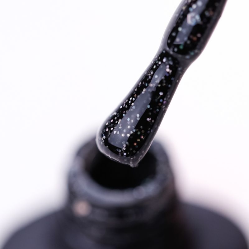 Valeri Gel nail polish 101 (black with holographic glitter), 6 ml