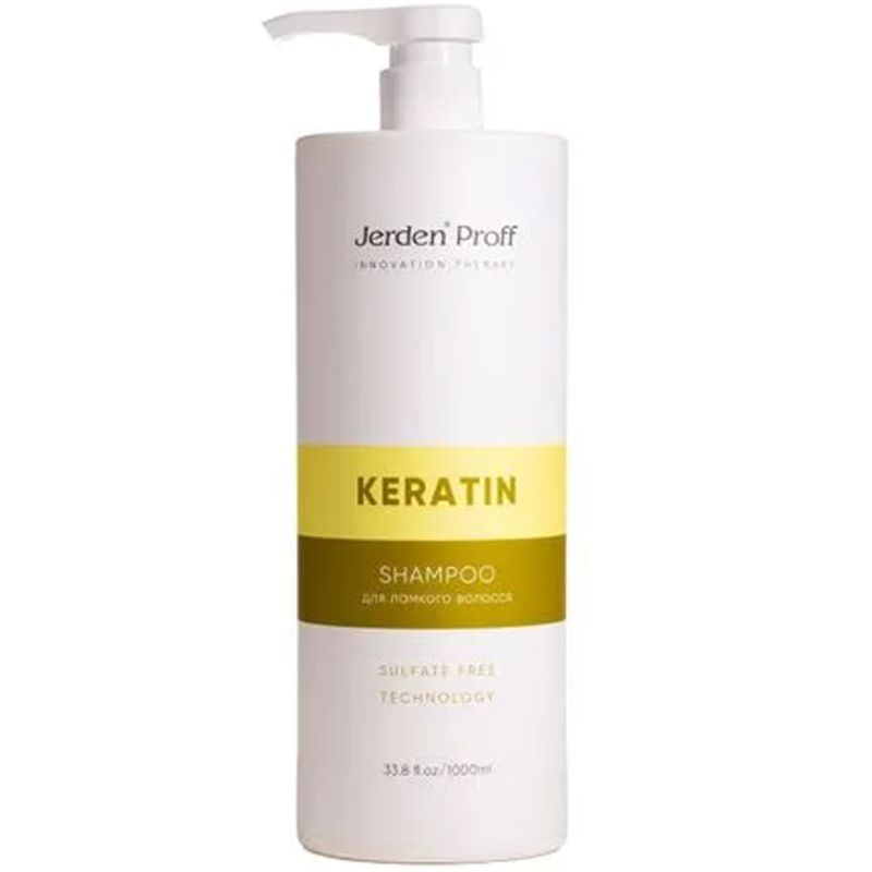 Jerden Proff KERATIN Шампунь безсульфатний для волосся з кератином, 1000 мл