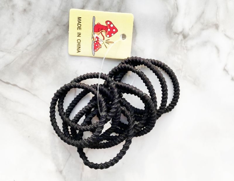 2.5 cm - the black - 10 pieces - ribbed