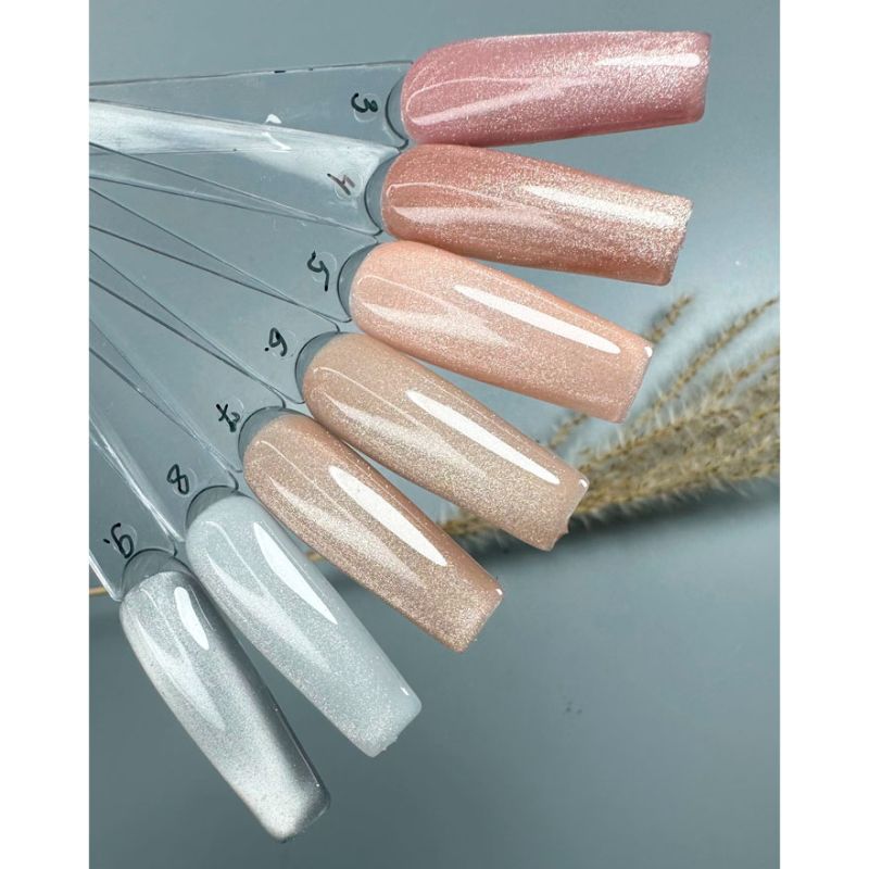 Saga professional gel polish Glow Cat 03 (pink-beige, cat's eye), 9 ml