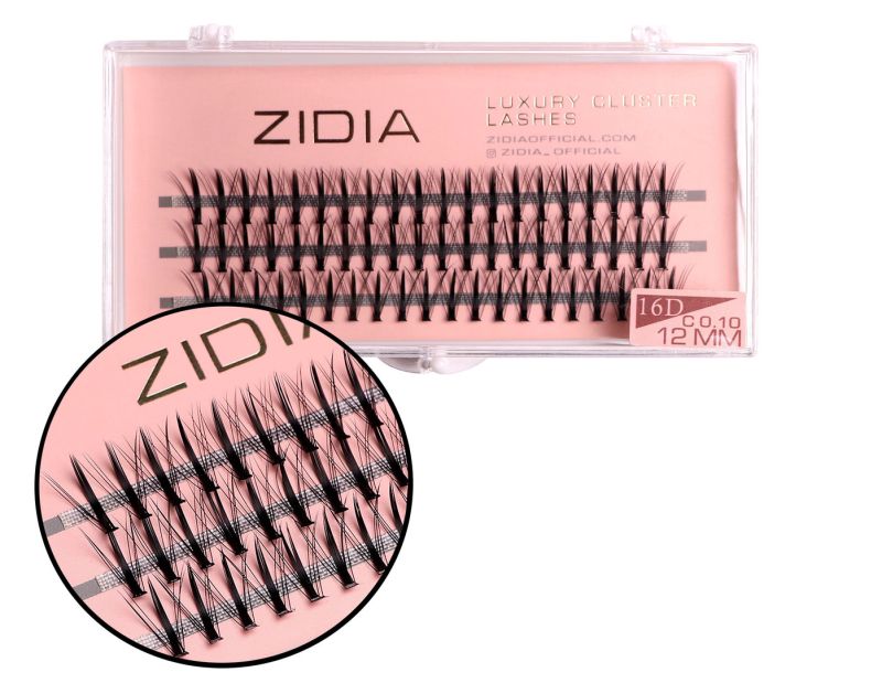 ZIDIA Cluster lashes Ресницы-пучки 16D KIM C 0,10 (3 ленты, размер 12 мм)