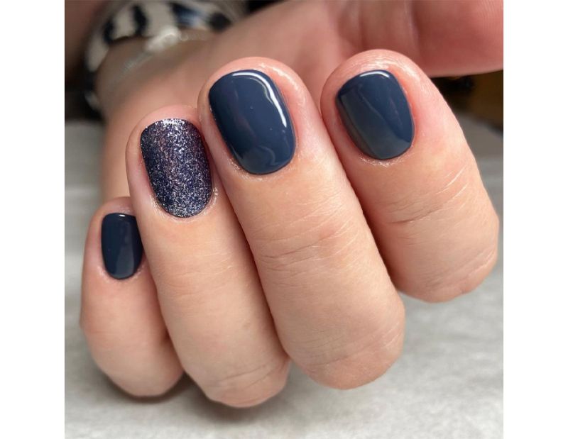 Гель-лак CND Shellac Indigo Frock (темний сіро-блакитний з ледве-помітним мікроблиском), 7,3 мл