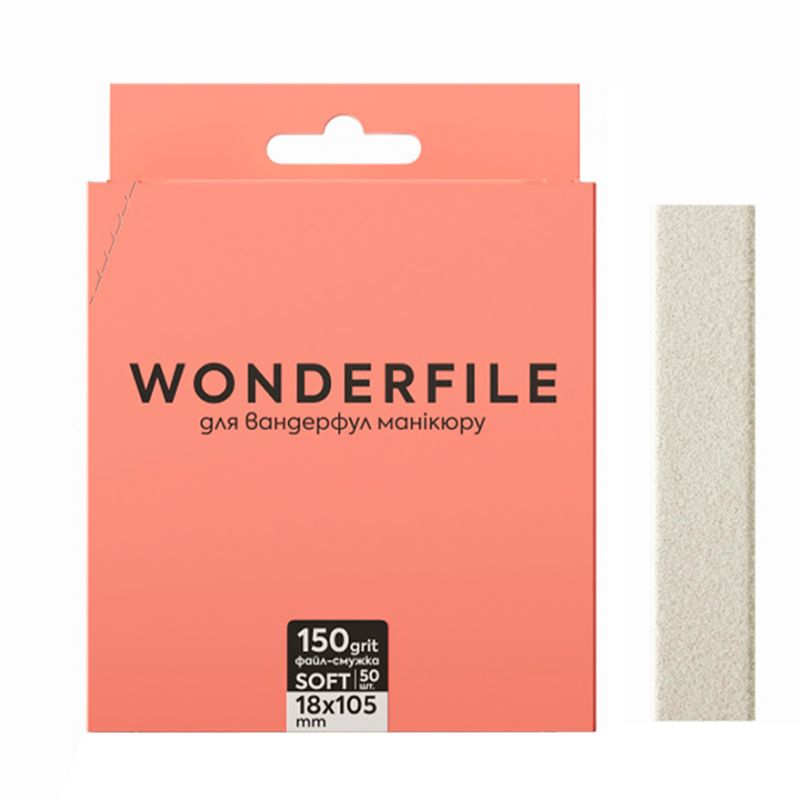White - прямая узкая - Adhesive with foam - 150 grit - 105х18мм