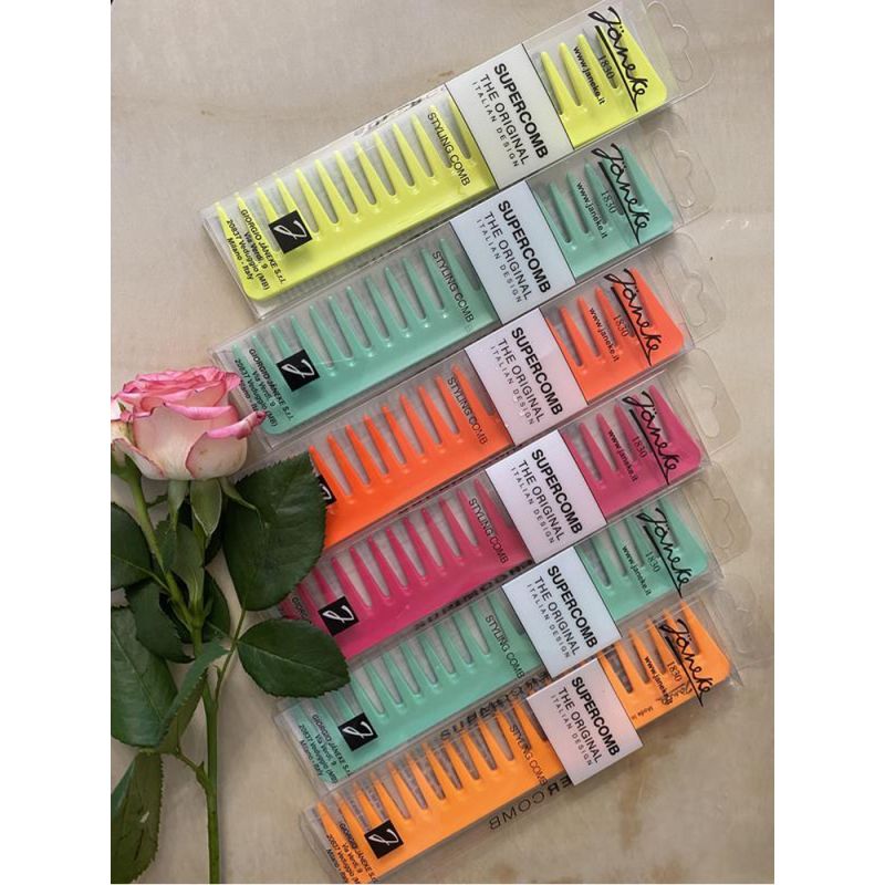 Janeke Supercomb Hair Comb Vivid Orange