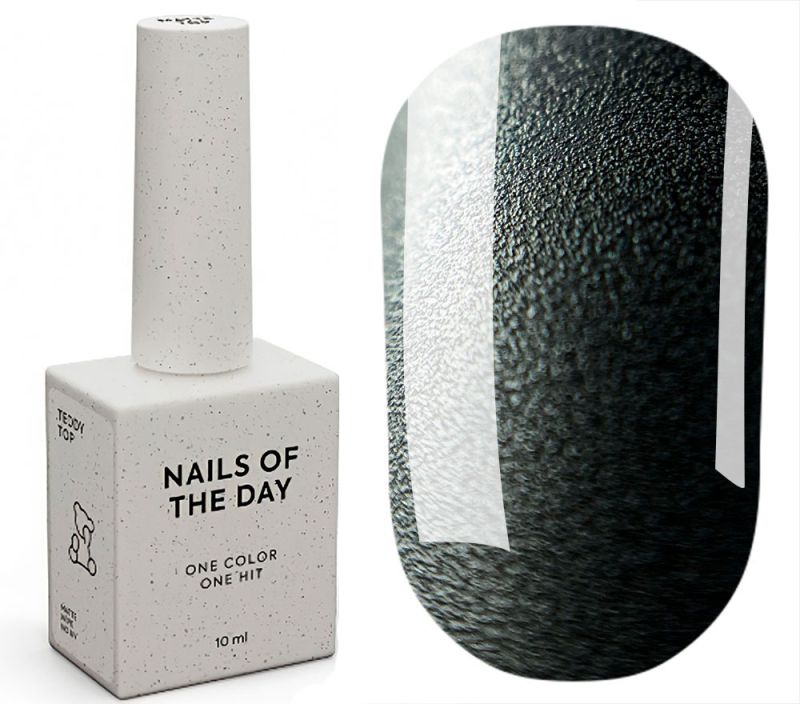 Nails Of The Day Top for nails TEDDY TOP - matte plush top with a sticky layer, 10 ml