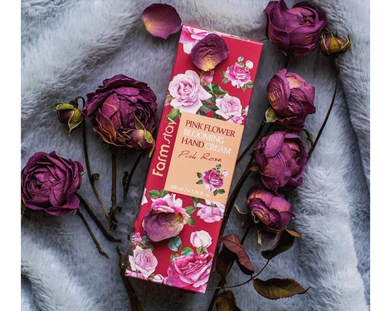FARMSTAY Pink Flower Blooming Hand Cream Pink Rose - Hand Cream, 100 ml