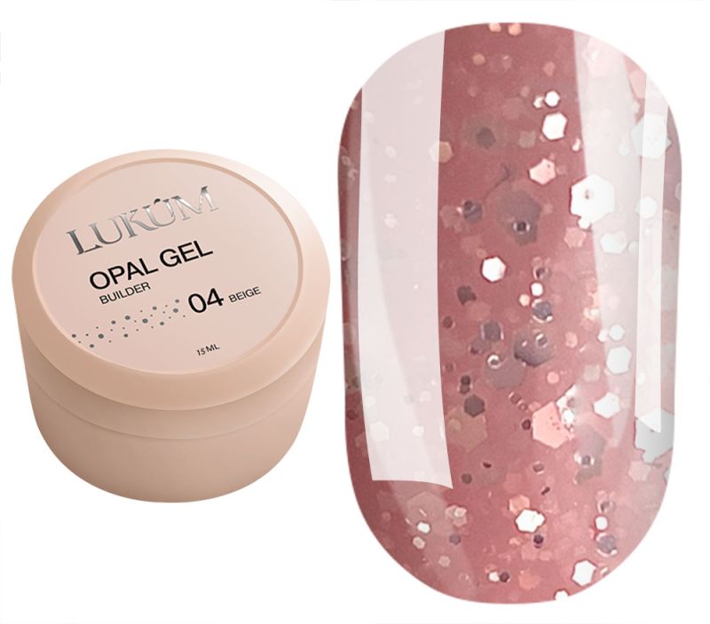 Lukum Гель для ногтей Builder Gel Opal №04 (Beige), 15 мл