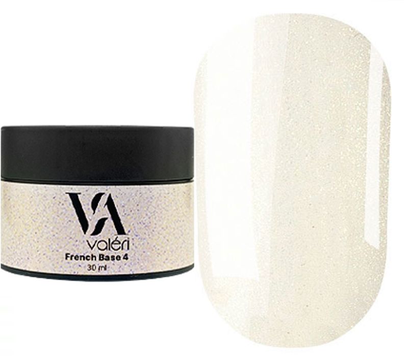 Valeri Nail base French Base 004 (white with blue micro-shine), 30 ml