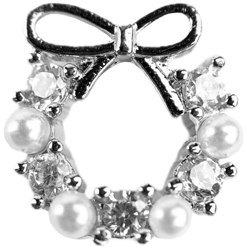 Декор для ногтей Christmas wreaths accessories, Silver, 10 х 10 мм