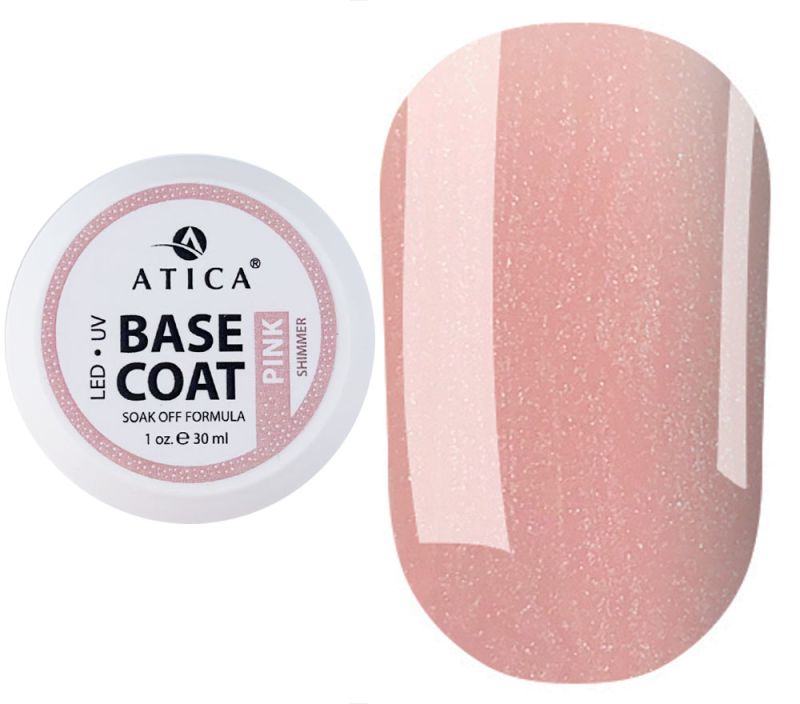 Atica Nail base Base Gel Shimmer Pink, 30 ml