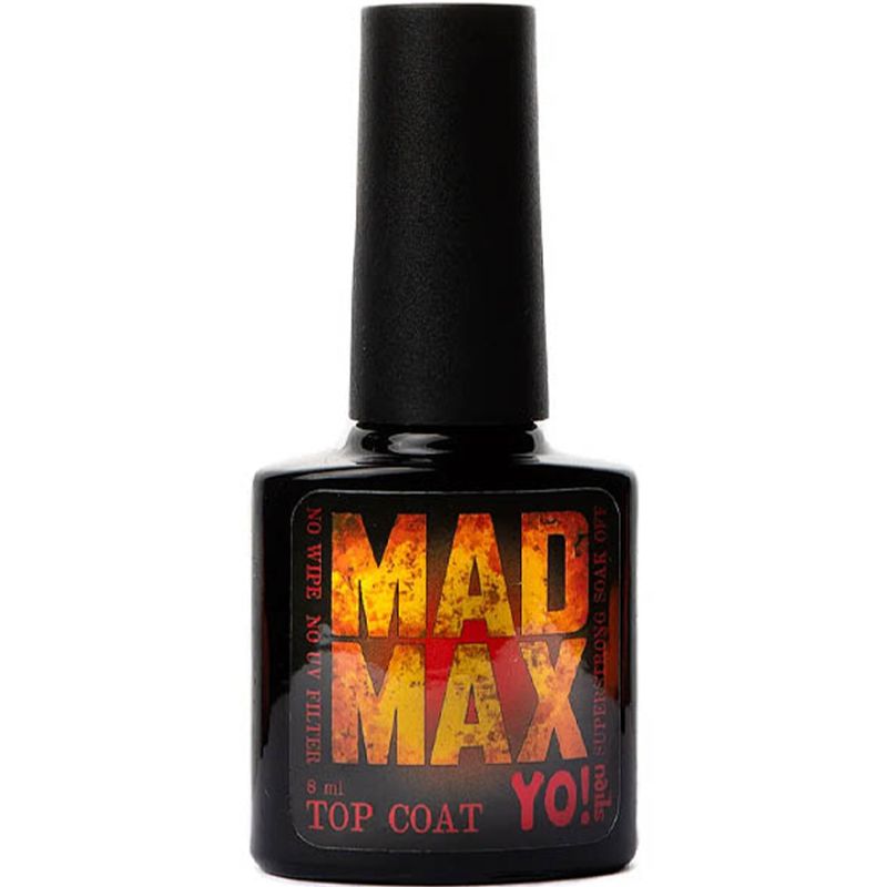 YO!Nails Top Coat without wipe Mad Max - super resistant top coat without UV filters, 8 ml