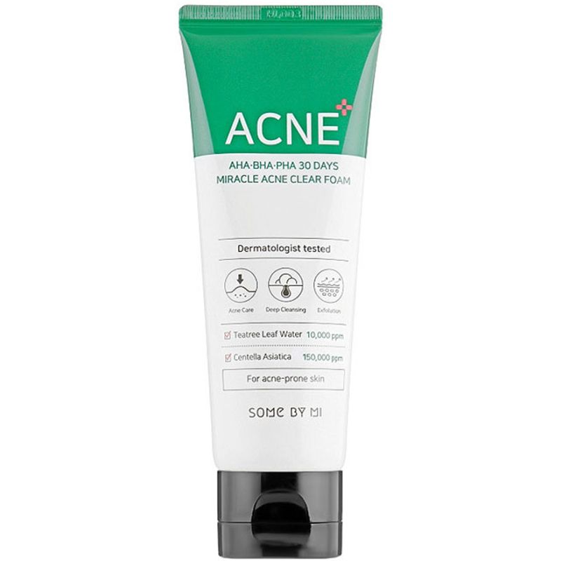Some By Mi AHA-BHA-PHA 30 Days Miracle Acne Clear Foam Cleansing Foam, 100 ml
