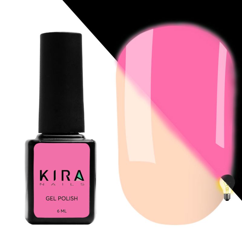 Гель-лак Kira Nails FLUO 004 (бежево-розовый, флуоресцентный), 6 мл