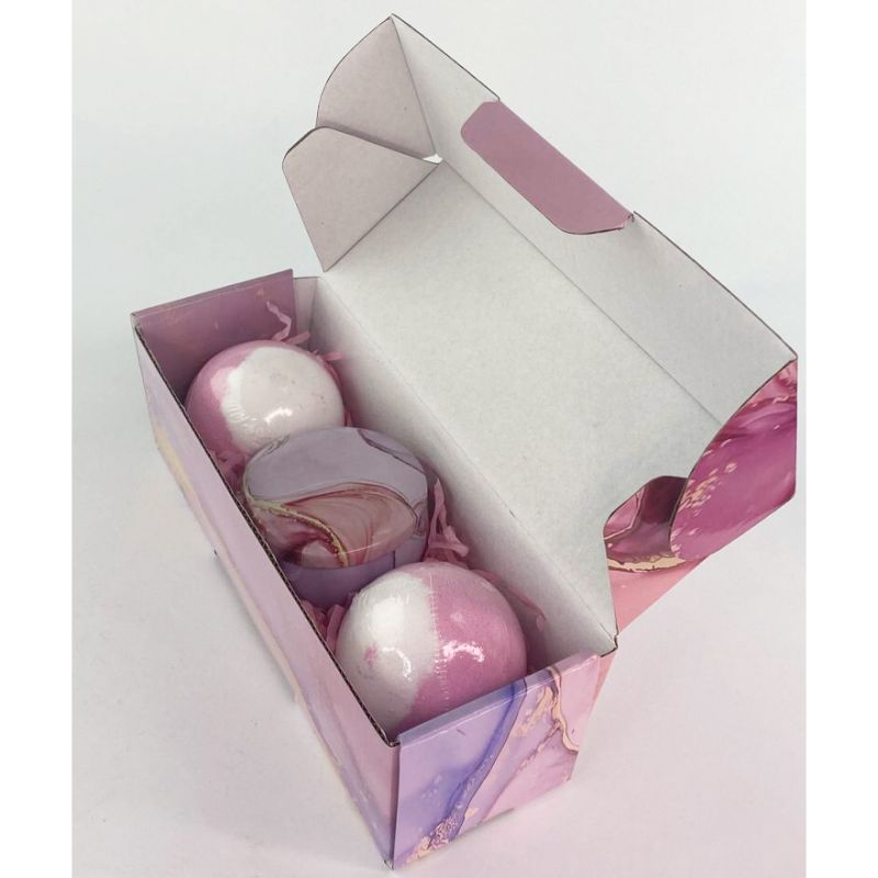 Amoreshop Spa set (candle with crystals and flowers and bath bombs) Spa set