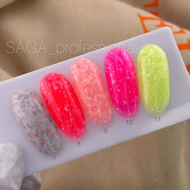 SAGA professional LEAF BASE 11 (лимонно-салатовый с поталью), 8 мл