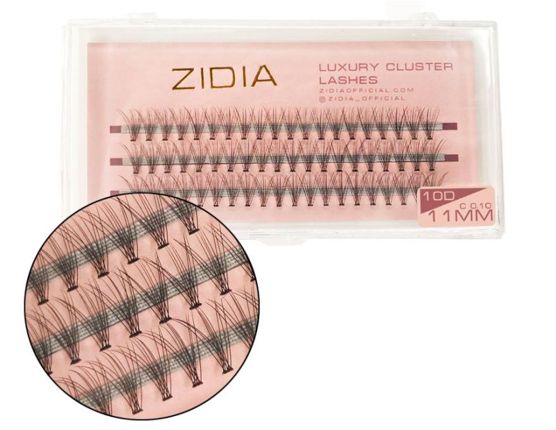 УЦЕНКА треснутая коробка ZIDIA Cluster lashes Ресницы-пучки 10D C 0,10 (3 ленты, размер 11 мм)