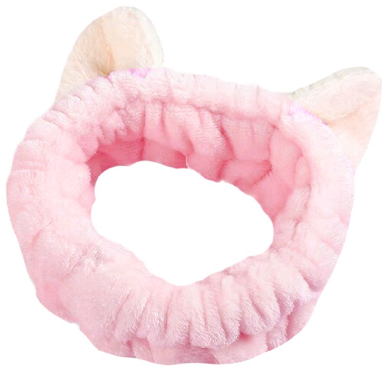 with elasticated ears - pale pink with cream