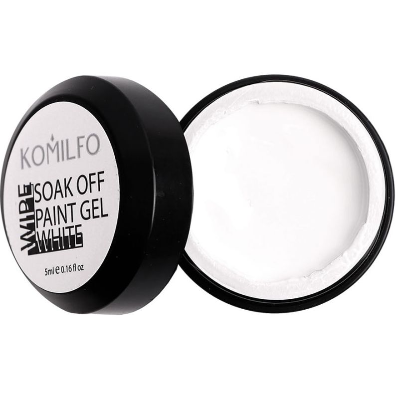 Soak off гель-краска с ЛС Komilfo №002 White (белый) с ЛС, 5 мл