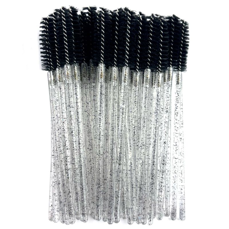 nylon - 50 pcs - чорна на прозорій основі з чорними блискітками