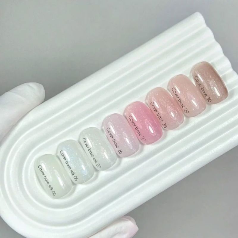 Nails Of The Day База для нігтів Cover base №29 (напівпрозора ніжно-нюдова зі срібним шимером), 10 мл