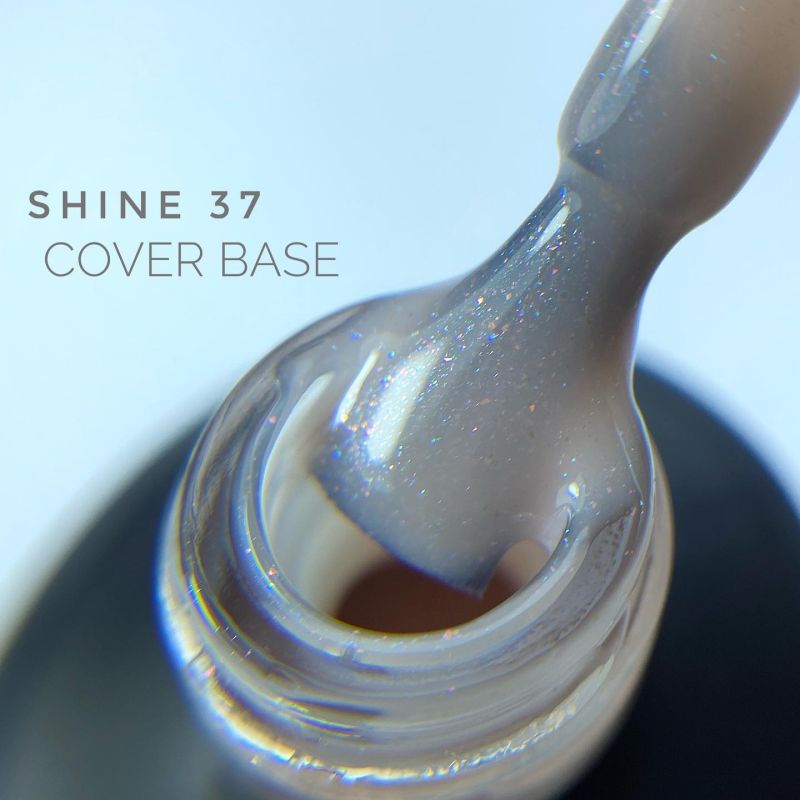 Grade Nail base Shine base 37 (gentle peach with micro-shine), 15 ml