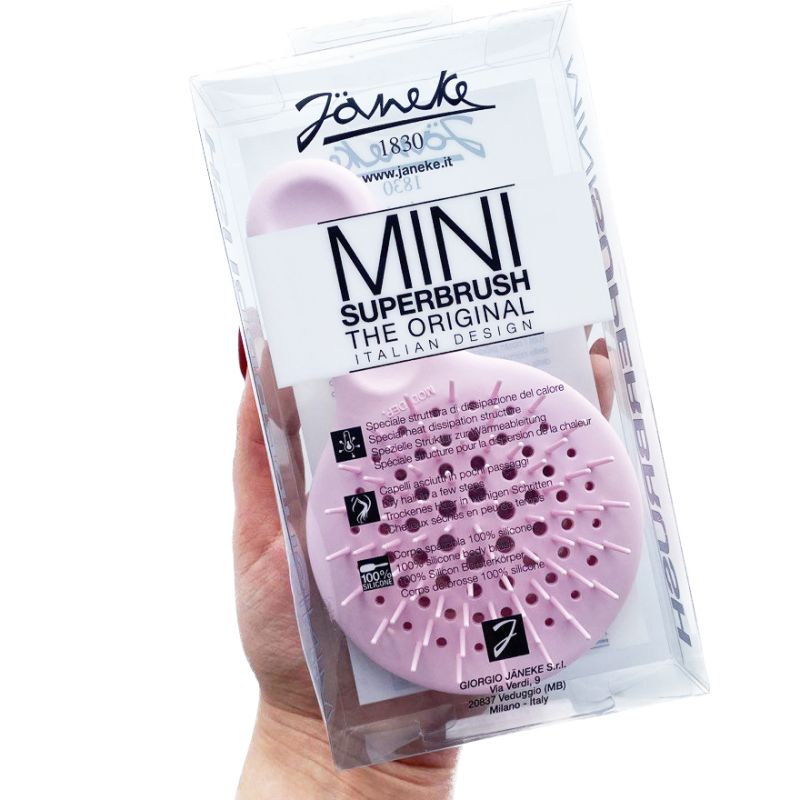 Janeke Mini Superbrush Гребінець для волосся Ніжно-рожевий