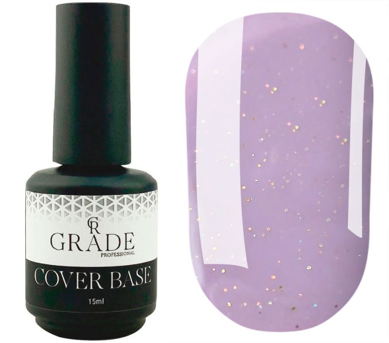 Grade Nail base Shine Base 38 (lilac with glitter), 15 ml