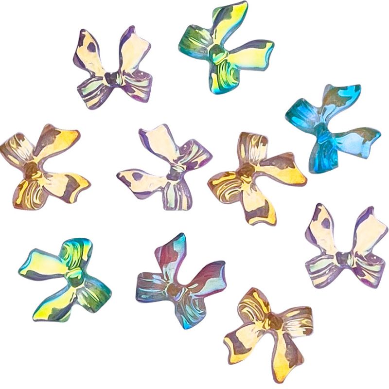 Декор для ногтей Coloured Bows, mix, 10 x 10 мм, 10шт в уп