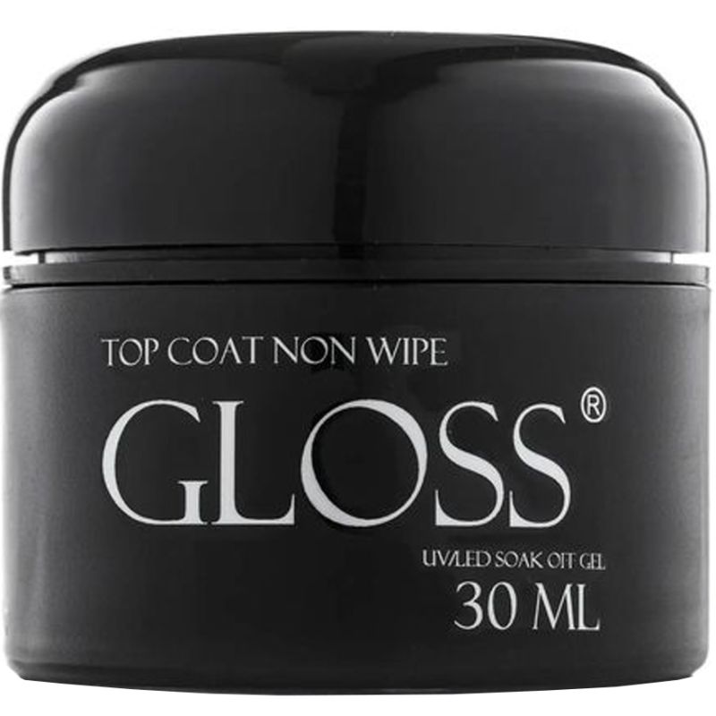 Gloss Top Coat No Wipe- rubber, top coat for gel polish without a sticky layer, 30 ml