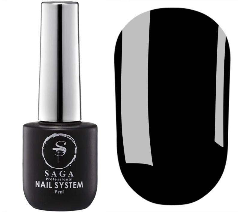 SAGA professional гель-лак Super Black (черный, эмаль), 9 мл