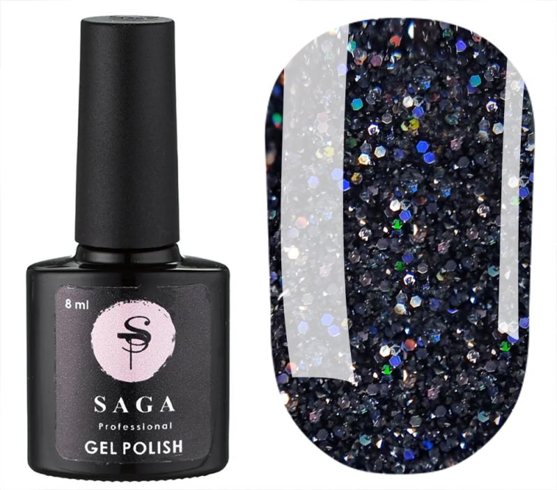 SAGA professional Гель-лак Fiery gel 12 (сине-серый, светоотражающий), 8 мл