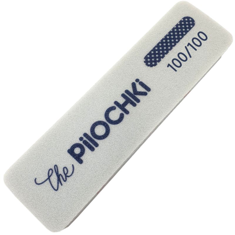 ThePilochki Buff nail polisher, 115*33 mm (gray) - 100/100 grit