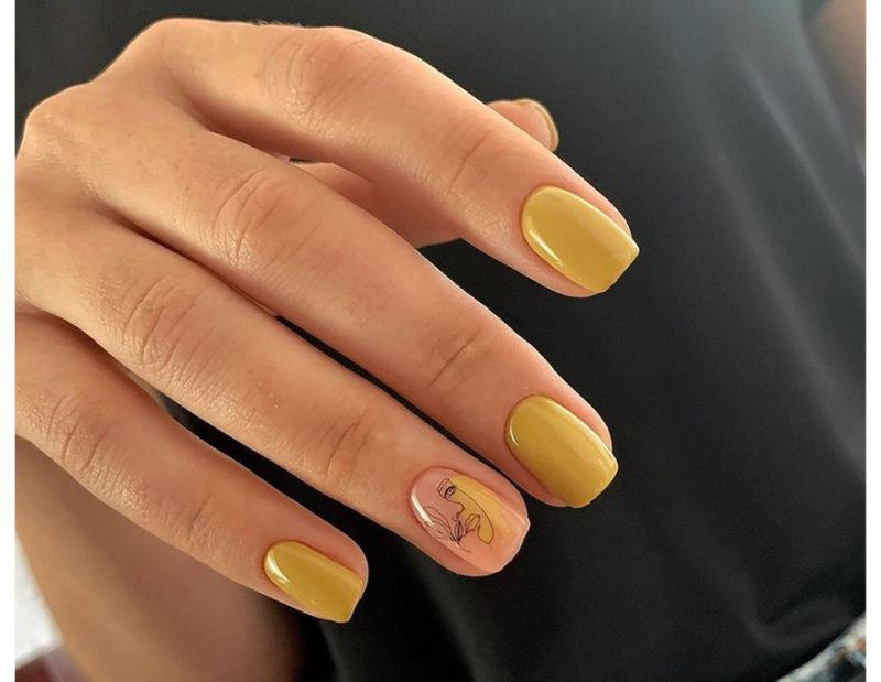 Atica Mustard GP126 gel varnish (mustard green, enamel), 7.5 ml