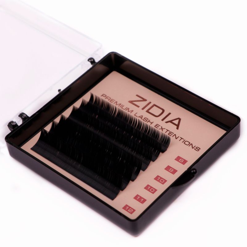ZIDIA Premium Lash Extensions - ресницы для наращивания (6 лент) С0,1 х MINI MIX (8-12мм)