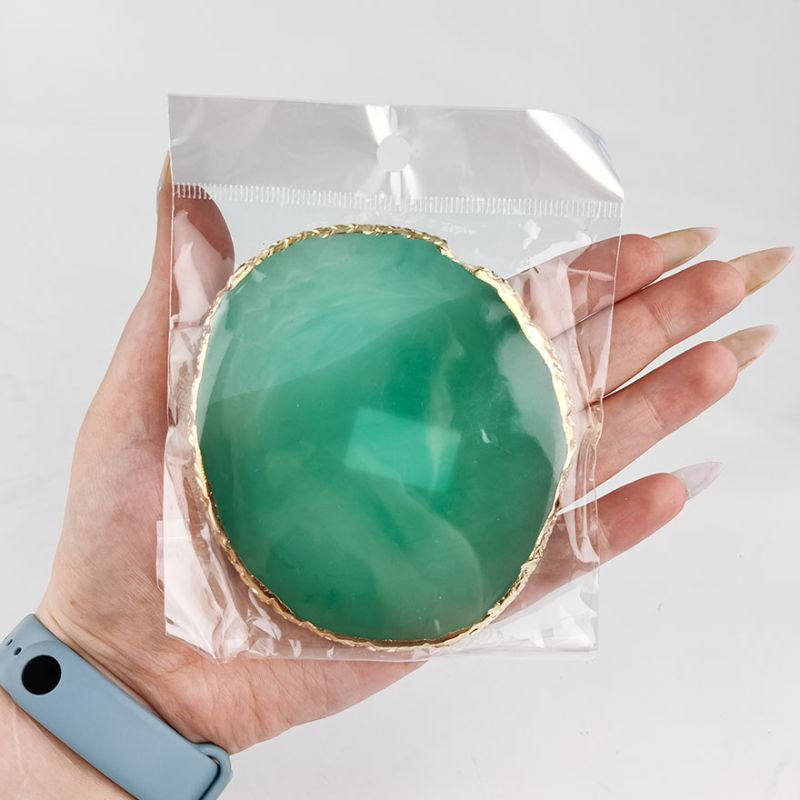 Dilution palette + color board for photo nail design, oval, green