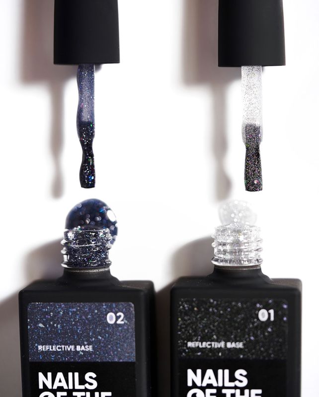 Nails Of The Day Base Reflective No. 02 (gray blue with azure and blue shimmer, reflective), 10 ml