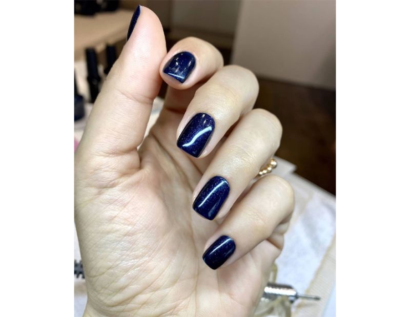 CND Гель-лак для ногтей Shellac Midnight Swim (темно-синий с микроблеском), 7,3 мл