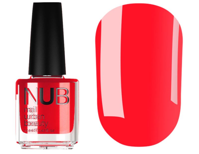 NUB 007 Red Room nail polish (red coral, enamel), 14 ml
