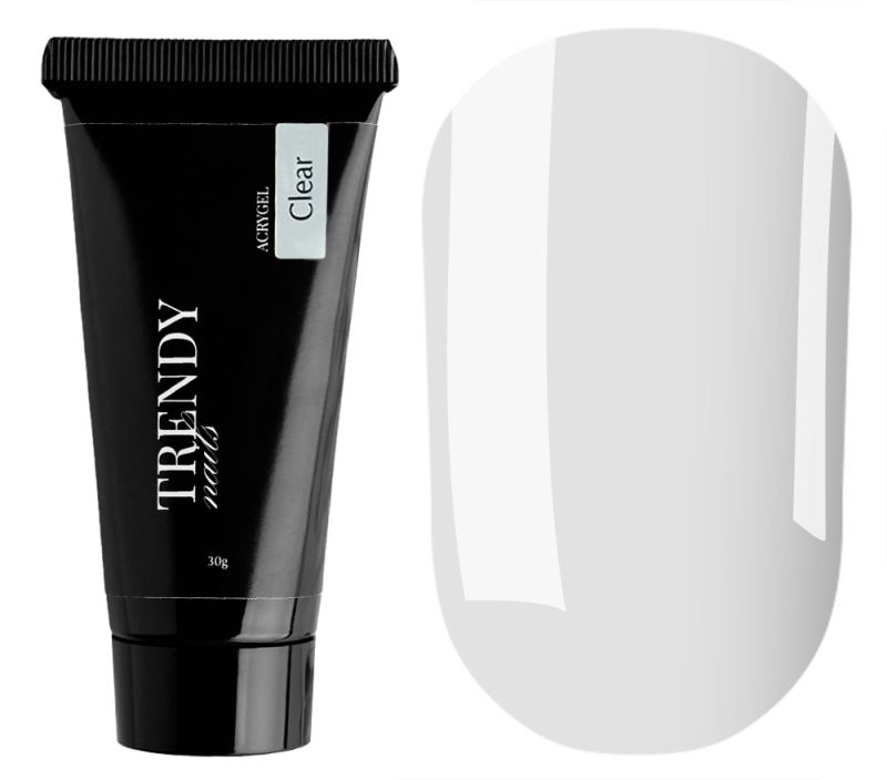 Trendy Nails Гель для ногтей Acrygel Clear HEMA/TPO free, 30 г