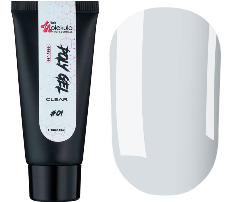Molekula Gel for nails Poly Gel №01 Clear (transparent), 30 ml
