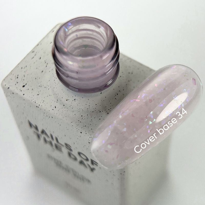 Nails Of The Day Cover base milk No. 05 (milk base with rye shimmer), 10 ml