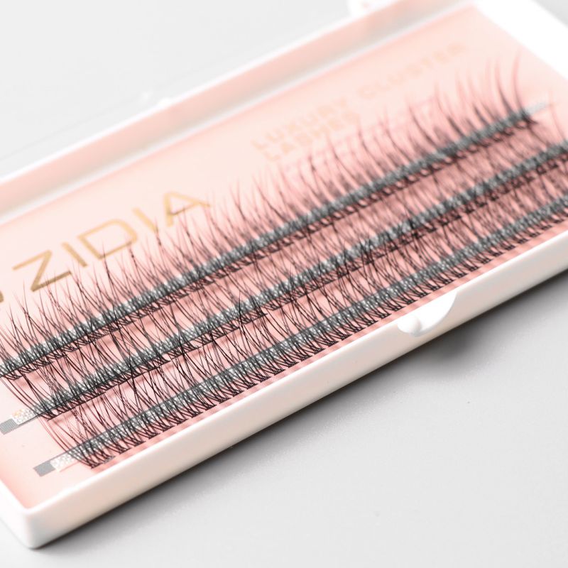 ZIDIA Cluster lashes fish tail Eyelashes-bunches fish tail 12D C 0.10 (3 strips, size 14 mm)