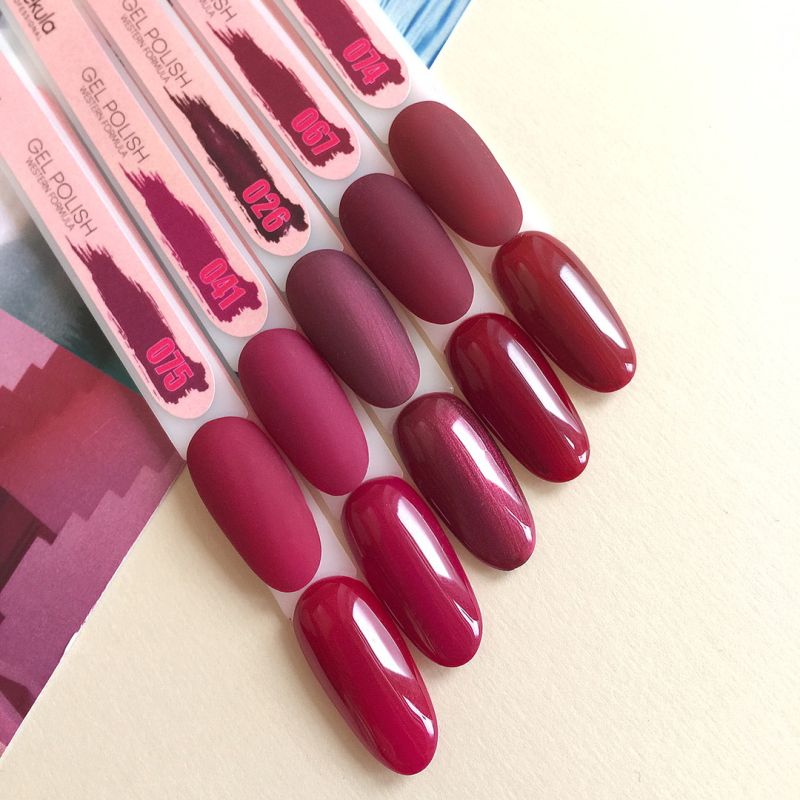 Gel-lacquer Molekula No. 026 (burgundy, mother-of-pearl), 6 ml