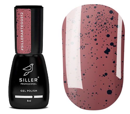 Gel polish Siller Art Eggs No. 012 (burgundy brown with crumbs), 8 ml