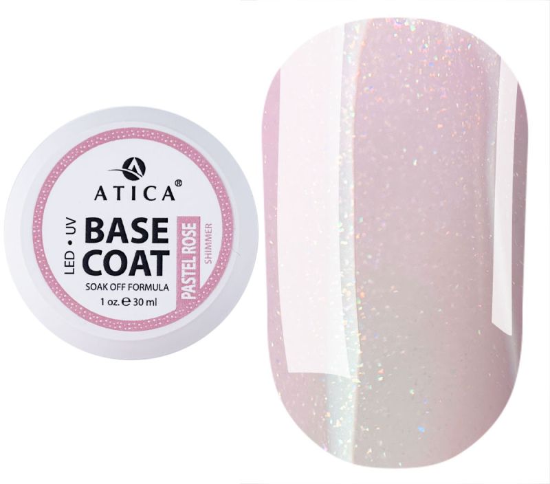 Atica Nail base Base Gel Pastel Rose Shimmer, 30 ml