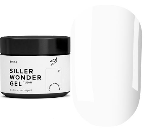 Siller Single-phase LED/UV Wonder Gel Nail Gel No. 01 Clear (transparent), 30 ml